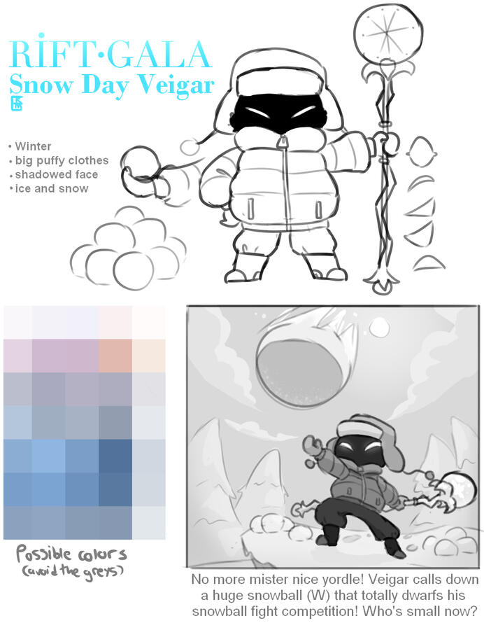 Snow Day Veigar Concept Art.